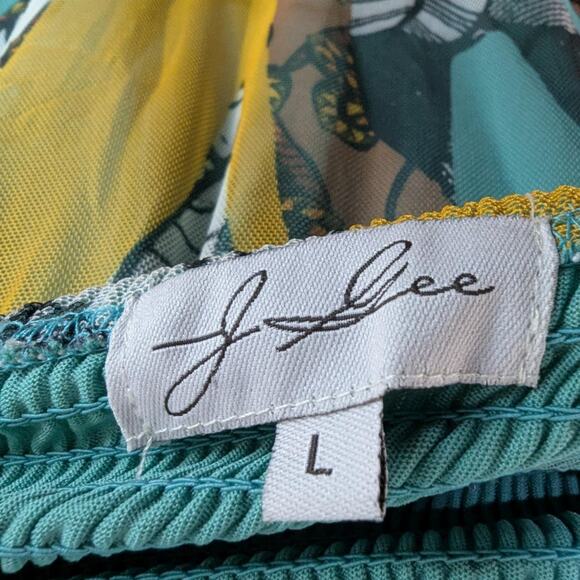 J. Gee Blue yellow white strapless dress - Picture 6 of 7